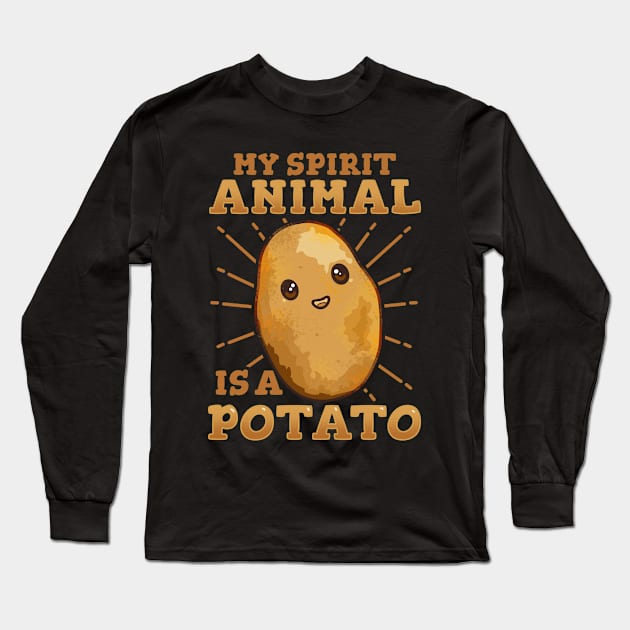 Potato Kawaii Long Sleeve T-Shirt by CreativeGiftShop